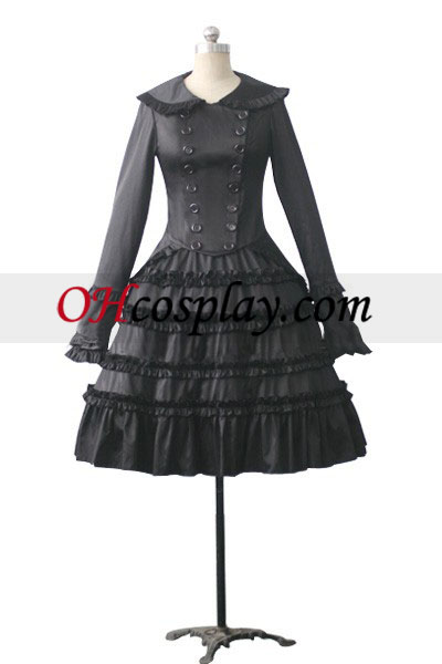 Gothic Lolita vestido con gradas del volante