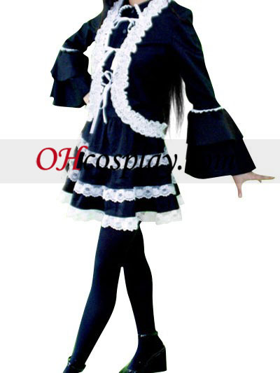 Black lace Lolita Cosplay kostyme