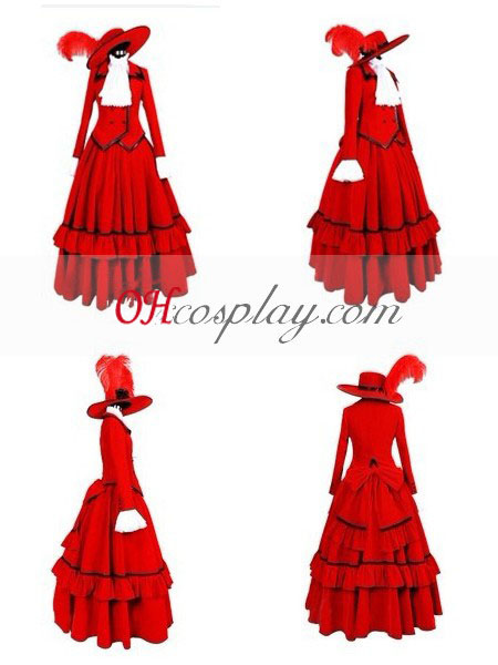 Black Butler Angelina Dulles (madame red) Cosplay Costume- Premuim Edition