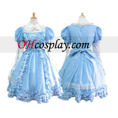 Doce Menina Azul vestido Lolita Cosplay Traje