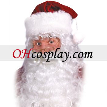 Santa Claus hvitt skjegg og hår