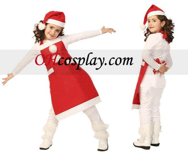 Bambini Grembiule Natale e Cap Grazia Costumi Carnevale Cosplay