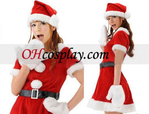 Plush Red Christmas Dress Cospaly Costume