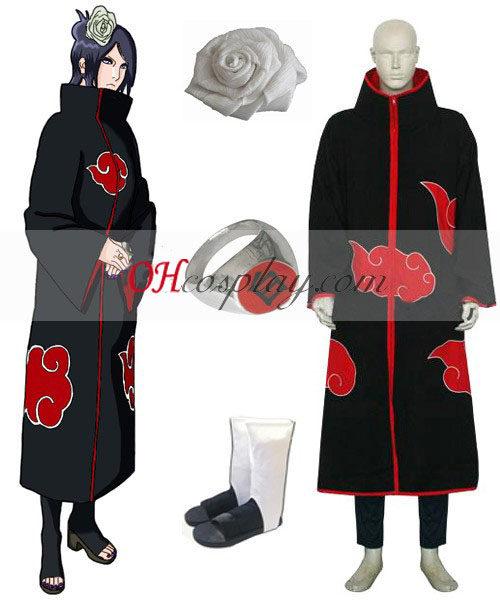 Naruto Akatsuki Konan Cosplay Costume Set