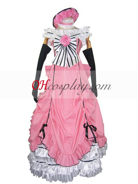 Čierna Butler ciel Phantomhive ružové šaty Cosplay kroj