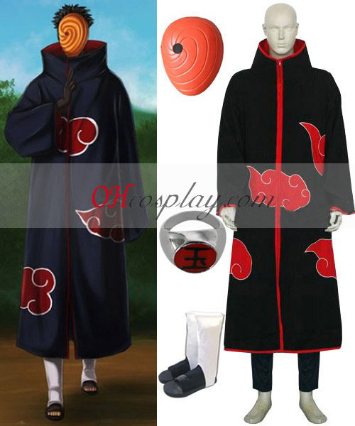 Naruto Akatsuki Tobi Madara Uchiha Deluxe Costumi Carnevale Cosplay Set