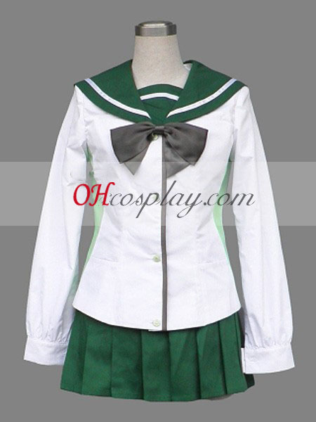High School of the Dead Miyamoto Rei skoluniform Cosplay Kostym