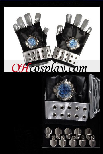 Katekyo Hitman prerojen Kokuyo banda Cosplay Modra PU kovinske zaščitne rokavice