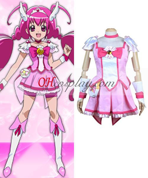 Ganske Cure smil PreCure Hoshizora Miyuki (Cure glade) Cosplay kostyme