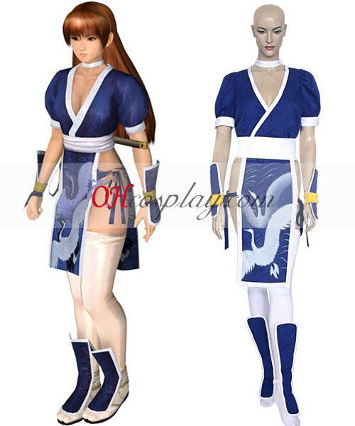 Dead or Alive Kasumi (Blauw) Cosplay Kostuum