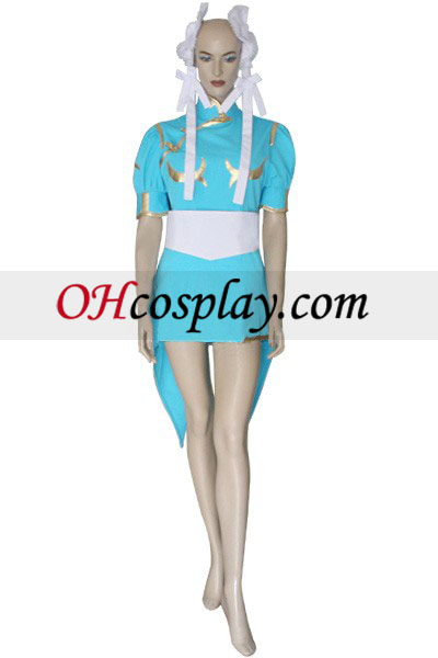 Street Fighter Chun Li blå udklædning Kostume