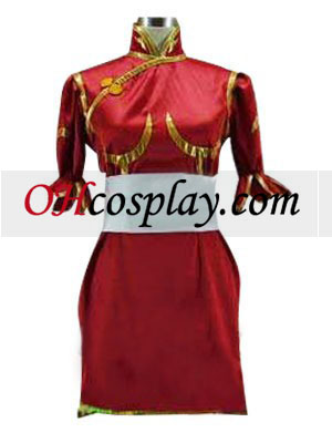 Street Fighter Chun Li røde Cosplay kostyme