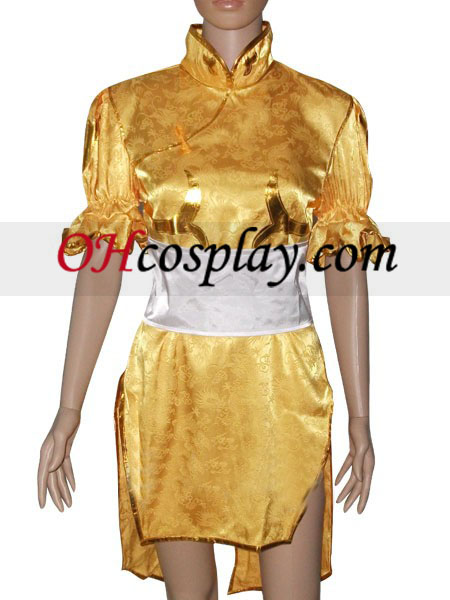 Street Fighter Chun Li yellow Cosplay Costume