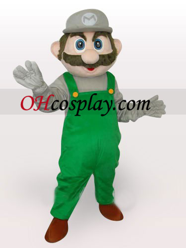 Зеленый Супер Марио Bros короткая плюшевая талисмана для взрослых костюм