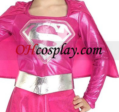 Rosa Supergirl Småbarn / Barn Kostym