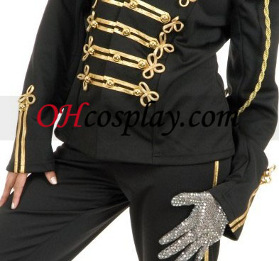 Michael Jackson vojaško princ črne odraslih kostumih