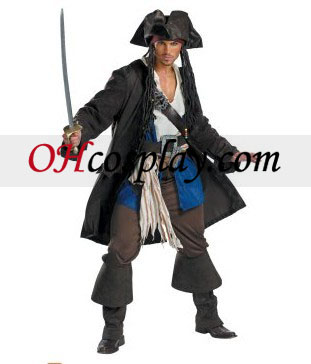 Pirates of the Caribbean 3 Captain Jack Sparrow Prestige Adult Costumes