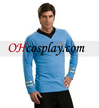 Star Trek Classic Blauw Shirt Deluxe Volwassen Kostuum
