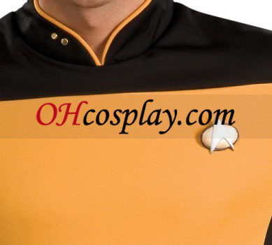 Star Trek neste generasjon Gold skjorte Deluxe Voksen drakt