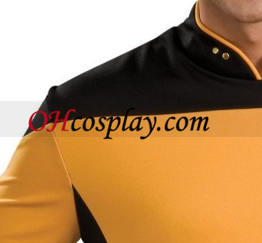 מסע בין כוכבים הדור הבא חולצה בצבע זהב דה-לוקס התלבושת מבוגרים