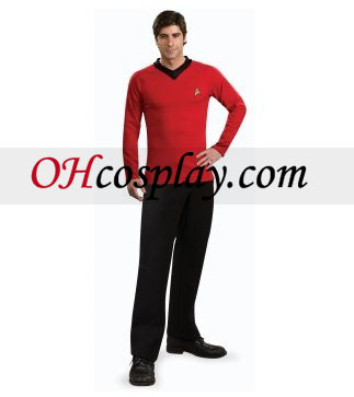 스타트렉(star Trek) 고전적인 붉은 셔츠 디럭스 성인 의상