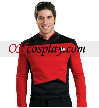Star Trek seuraavan sukupolven punainen paita Deluxe aikuisten asu