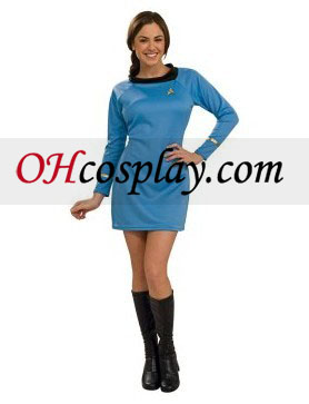 Star Trek Classic Blauwe jurk Deluxe Volwassen Kostuum