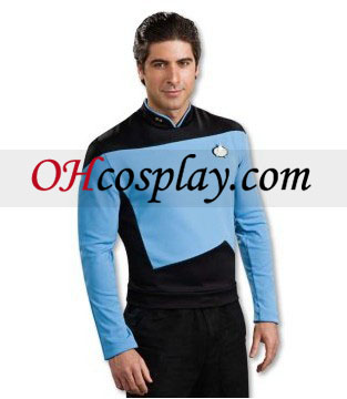 Star Trek επόμενης γενιάς Μπλε πουκάμισο Deluxe Costume Ενηλίκων