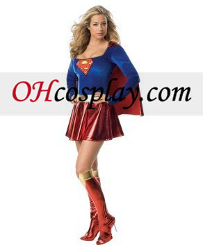 supergirl דה-לוקס 1-חתיכה תלבושות למבוגרים
