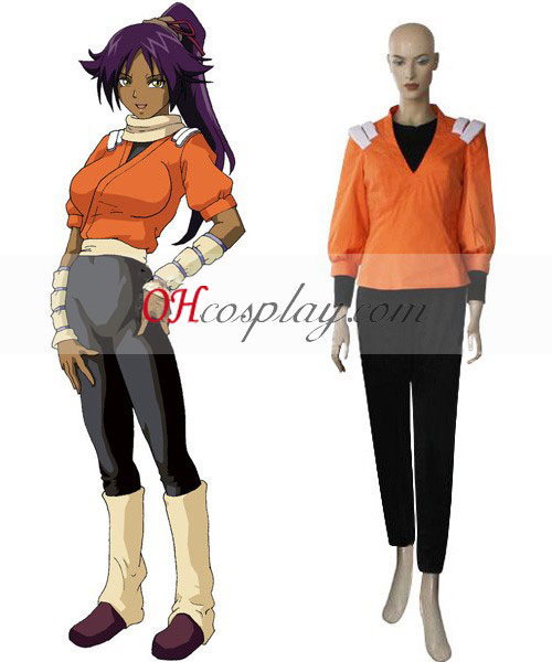 Blekemidler Yoruichi Shihoin oransje Cosplay kostyme
