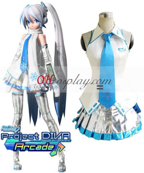 Vocaloid Project Diva Snow Miku Cosplay Costume