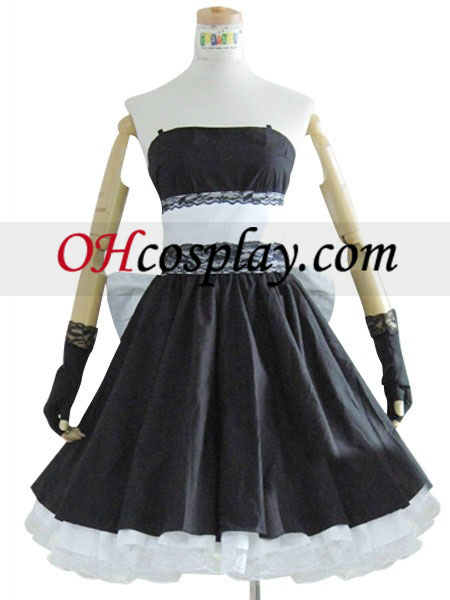 Vocaloid Hatsune Miku svart kjole Cosplay kostyme