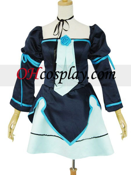 Vocaloid Miku Doujin blå Uniform Cosplay kostyme