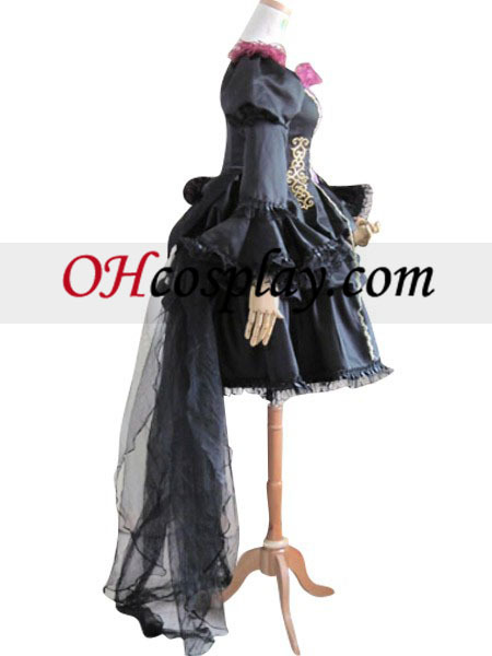 Vocaloid Miku Doujin fekete Lolita öltözet ruhát Cosplay