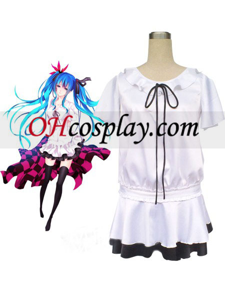 Vocaloid Hatsune Miku White Dress Cosplay Kostym
