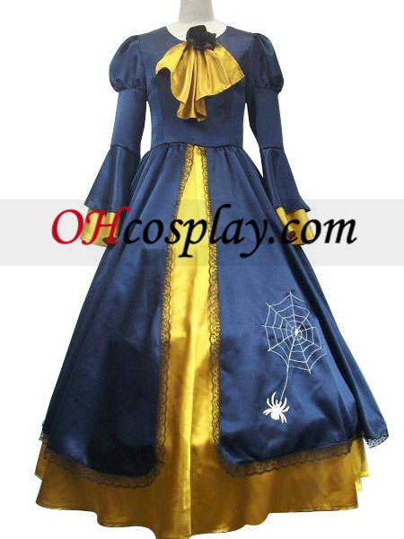 Vocaloid tor alamizsnája Kagamine kék és sárga ruhában Cosplay