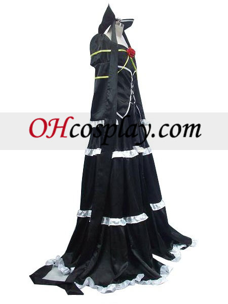 Вокалоид черного цвета имитация анимэ костюм
