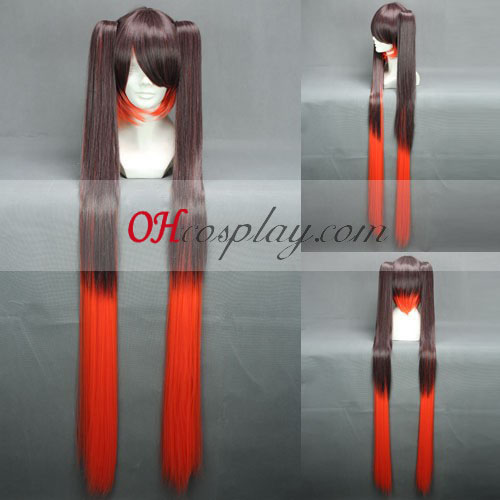 Vocaloid Dead Miku Brown&Red Cosplay Wig