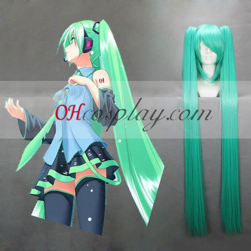 Vocaloid Miku verde azul cosplay peluca