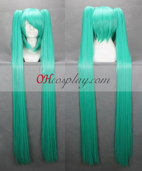 Vocaloid Miku verde azul cosplay peluca