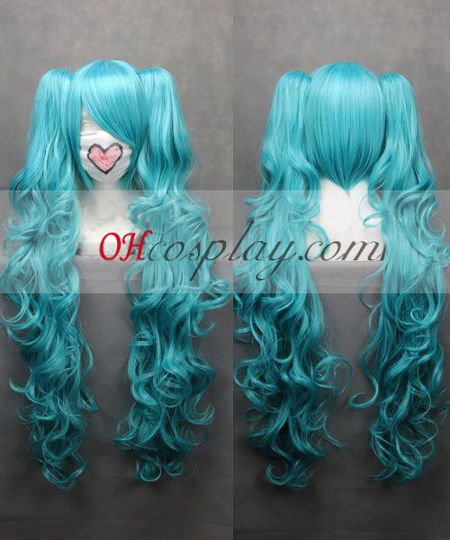 Vocaloid Miku Blue Cosplay Wave Wig