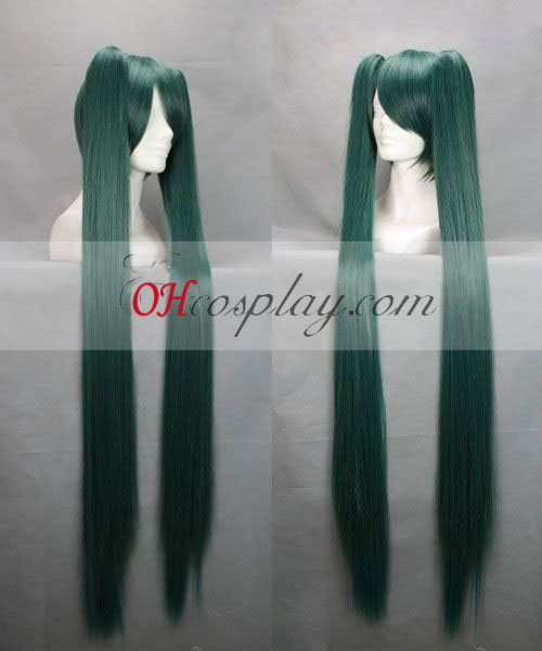 Vocaloid Miku Cosplay peruca verde-escuro