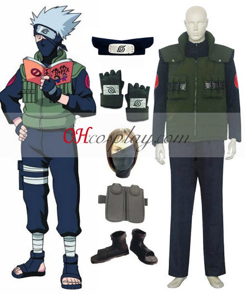 Naruto Hatake Kakashi Deluxe Men's Cosplay Costume absolutely Accessories Set