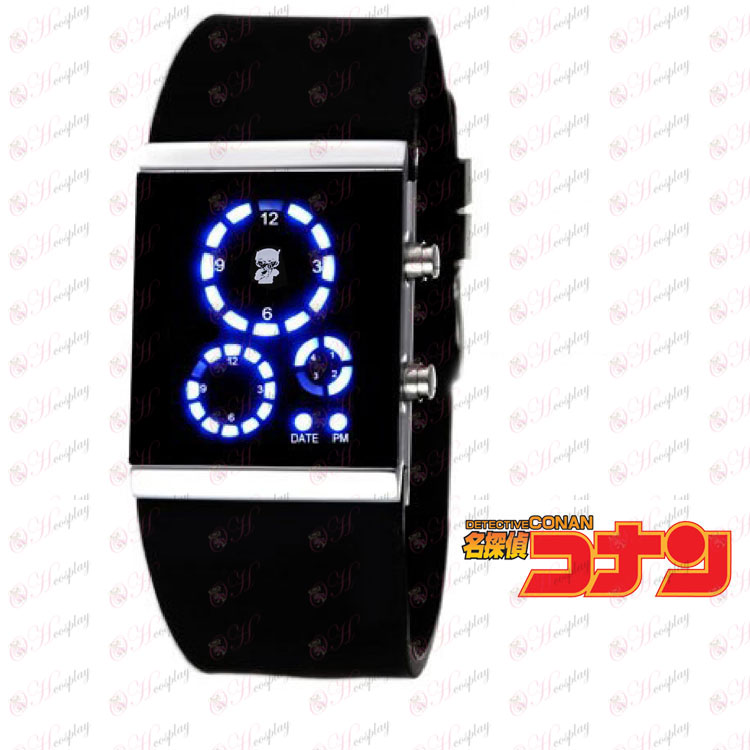 Detective Conan Accesorios LED reloj de la versión coreana de la bandera negro