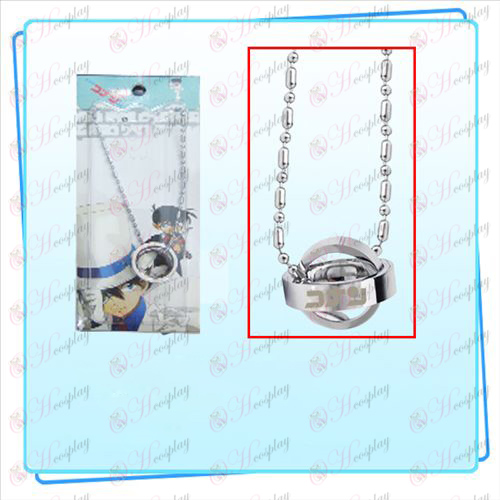 Conan logo double ring necklace (silver) card installed
