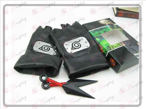 Naruto + dual red leather gloves bitter No (kiba family of four)