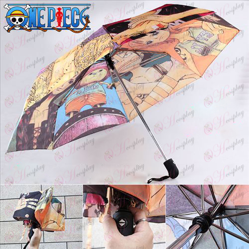 One Piece Tarvikkeet merkin väri kertaiseksi automaattinen sateenvarjo