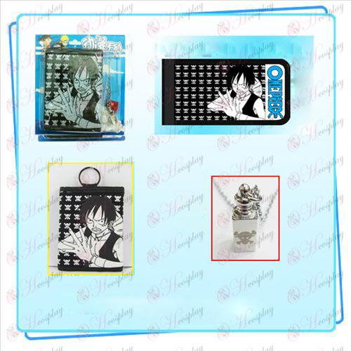 One Piece Accessories Luffy necklace fold wallet combo (necklace random distribution)