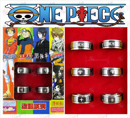 One Piece Accessoires Exelon zwart staal roterende ring (6 / set)