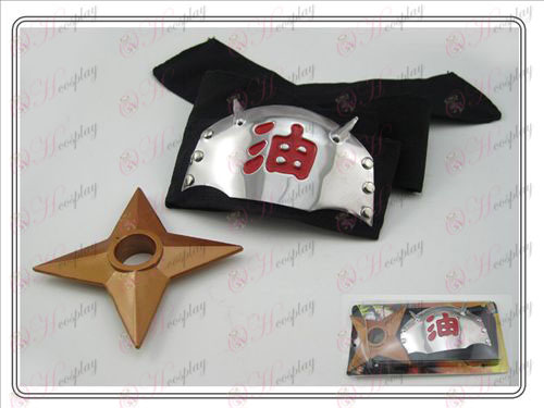 Naruto Shuriken marqué bandeau + or (en deux parties)